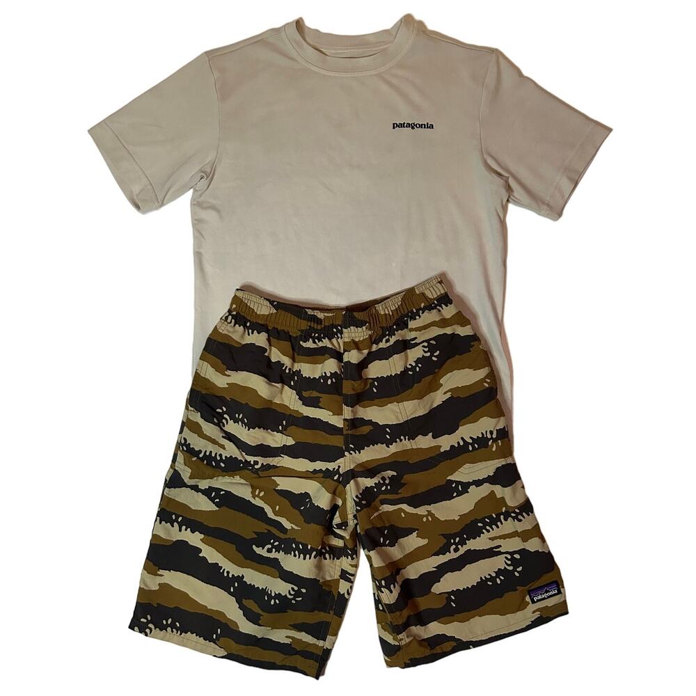 Bundle of Patagonia Kid's Large Shorts and Medium T-Shirt